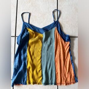 CURRENT AIR colorblock jewel tone satin tank top